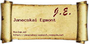 Janecskai Egmont névjegykártya